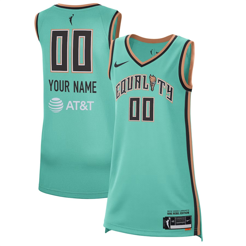 Youth New York Liberties Active Player Custom Teal Stitched Basketball Jersey